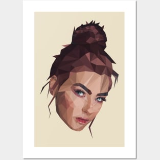 Low Poly Woman Portrait Posters and Art